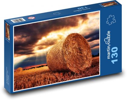 Bele słomy na polu - Puzzle 130 elementów, rozmiar 28,7x20 cm