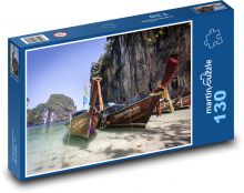 Azja - Tajlandia - Łodzie Puzzle 130 elementów - 28,7x20 cm