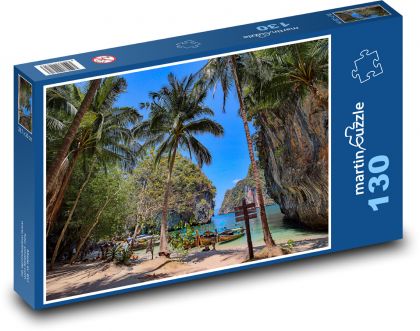 Palmy na pláži v Thajsku - Puzzle 130 dielikov, rozmer 28,7x20 cm 