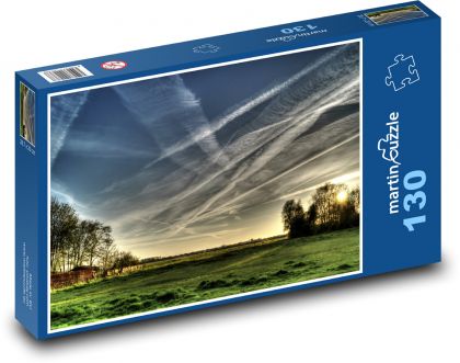 Abendhimmel über der Landschaft - Puzzle - 130 Teile