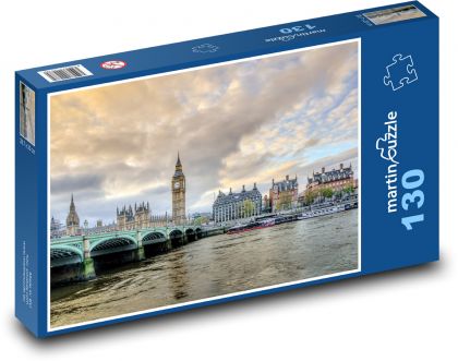 Londyn – Big Ben i Tamiza - Puzzle 130 elementów, rozmiar 28,7x20 cm