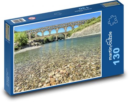 Francie - Pont du Gard - Puzzle 130 dílků, rozměr 28,7x20 cm