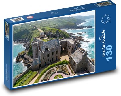 Stormy Seaside Castle, Brittany - France - Puzzle 130 pieces, size 28.7x20 cm 