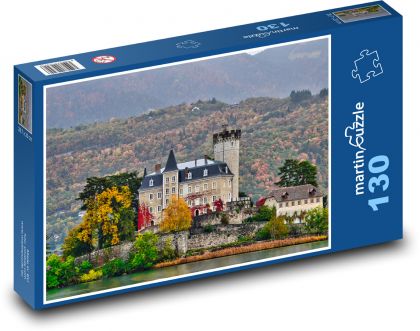 Hrad, pevnosť, jazero - Puzzle 130 dielikov, rozmer 28,7x20 cm 
