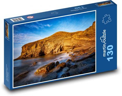 Złote klify nad morzem - Puzzle 130 elementów, rozmiar 28,7x20 cm