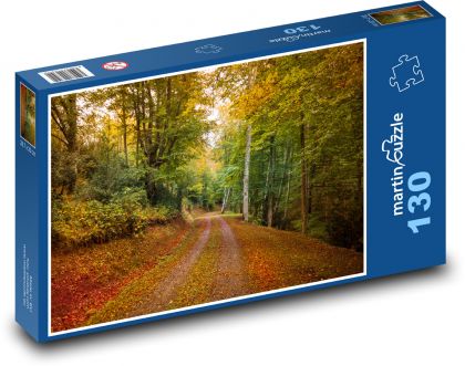 Jeseň, cesta, les - Puzzle 130 dielikov, rozmer 28,7x20 cm 