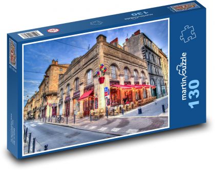 Kawiarnie w zabytkowym centrum Bordeaux - Puzzle 130 elementów, rozmiar 28,7x20 cm