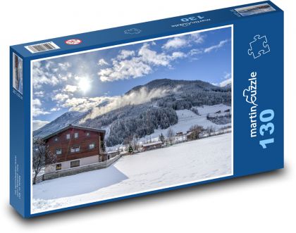 Alpy, zima - Puzzle 130 dílků, rozměr 28,7x20 cm