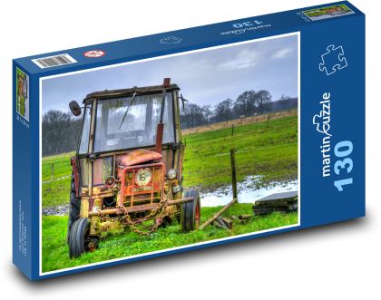 Old tractor in the meadow - Puzzle 130 pieces, size 28.7x20 cm 