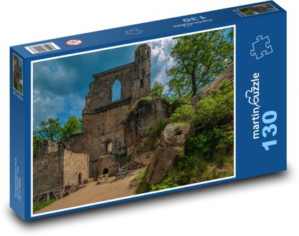 Zabudnutý hrad Nemecko, Sasko - Oybin - Puzzle 130 dielikov, rozmer 28,7x20 cm 