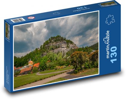 Mesto pod skalami - Nemecko, Oybin - Puzzle 130 dielikov, rozmer 28,7x20 cm 