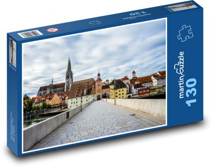 Regensburg - kamenný most do histórie - Puzzle 130 dielikov, rozmer 28,7x20 cm 