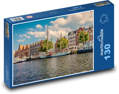 Přístav - Lübeck - Puzzle 130 dílků, rozměr 28,7x20 cm