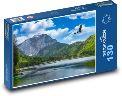 Lietanie nad horským jazerom - Puzzle 130 dielikov, rozmer 28,7x20 cm 