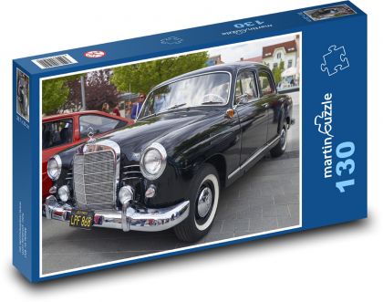 Historic black car - Puzzle 130 pieces, size 28.7x20 cm 