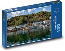 Přístav, lodě Puzzle 130 dílků - 28,7 x 20 cm