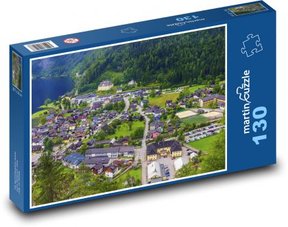 Rakousko - Alpské městečko - Puzzle 130 dílků, rozměr 28,7x20 cm