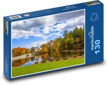 Podzim, jezero Puzzle 130 dílků - 28,7 x 20 cm