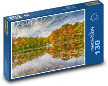 Podzim, jezero, příroda, park Puzzle 130 - 28,7x20 cm