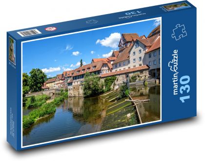Německo - hrázděné domy - Puzzle 130 dílků, rozměr 28,7x20 cm