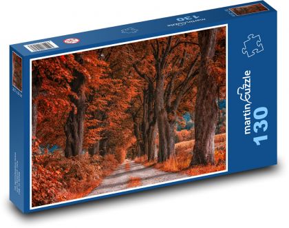 Road, autumn - Puzzle 130 pieces, size 28.7x20 cm 