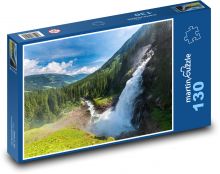 Vodopád, hory Puzzle 130 - 28,7x20 cm