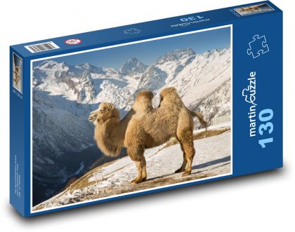 Wielbłąd, góry - Puzzle 130 elementów, rozmiar 28,7x20 cm