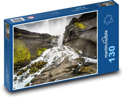 Island - vodopády - Puzzle 130 dílků, rozměr 28,7x20 cm