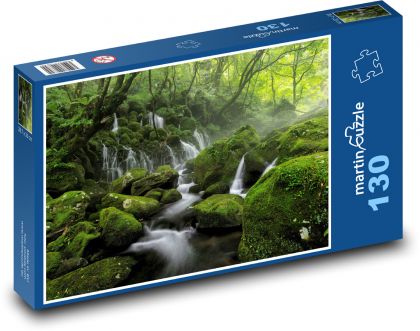 Kouzelný lesní vodopád - puzzle 130 dílků