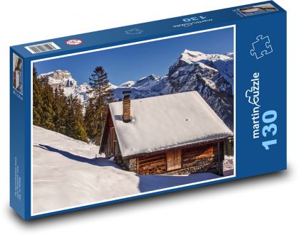 Horská chata - Puzzle 130 dielikov, rozmer 28,7x20 cm 