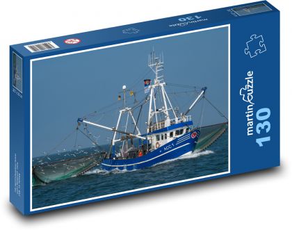 Rybářská loď - Puzzle 130 dílků, rozměr 28,7x20 cm