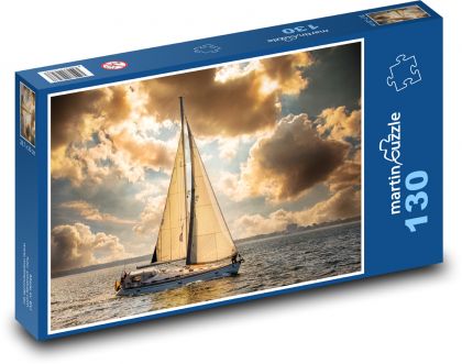 Statek, żaglówka - Puzzle 130 elementów, rozmiar 28,7x20 cm