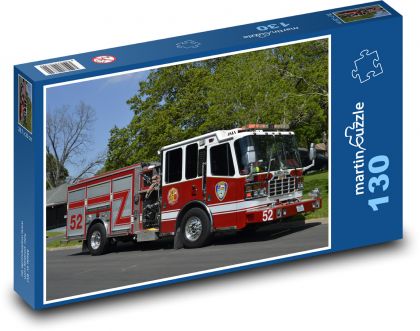 Wóz strażacki - USA - Puzzle 130 elementów, rozmiar 28,7x20 cm