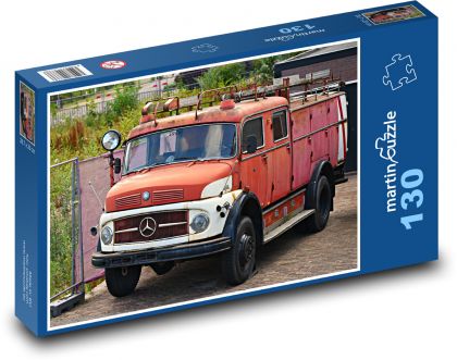 Mercedes - hasičský voz - Puzzle 130 dielikov, rozmer 28,7x20 cm 