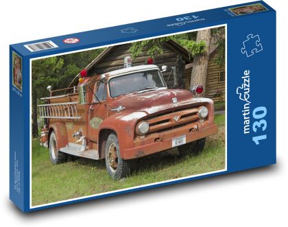 Staré hasičské auto - Puzzle 130 dílků, rozměr 28,7x20 cm