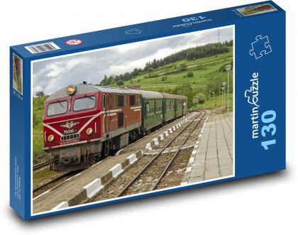 Bulharsko, vlak, nádraží - Puzzle 130 dílků, rozměr 28,7x20 cm