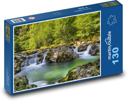 Příroda, řeka, vodopád - Puzzle 130 dílků, rozměr 28,7x20 cm