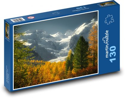 Mountains, forest, autumn - Puzzle 130 pieces, size 28.7x20 cm 