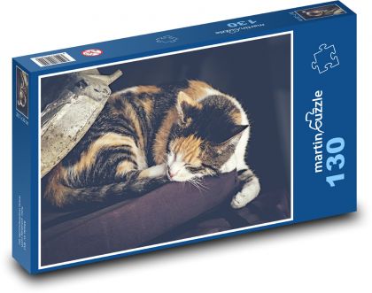 Mačka spí - Puzzle 130 dielikov, rozmer 28,7x20 cm 