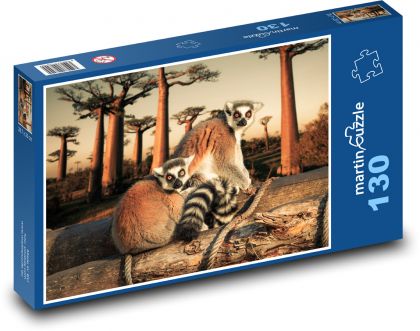 Lemur kata - Puzzle 130 dílků, rozměr 28,7x20 cm