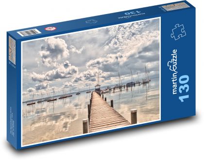 Żaglówki w porcie - Puzzle 130 elementów, rozmiar 28,7x20 cm