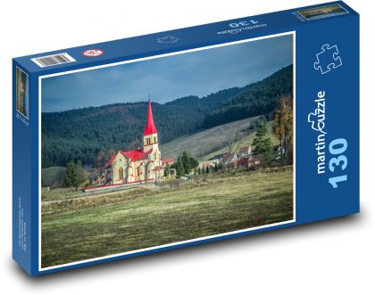 Slovensko, kostel - Puzzle 130 dílků, rozměr 28,7x20 cm