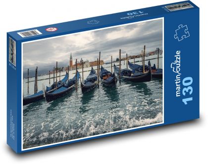 Venice - Italy - Gondolas - Puzzle 130 pieces, size 28.7x20 cm 