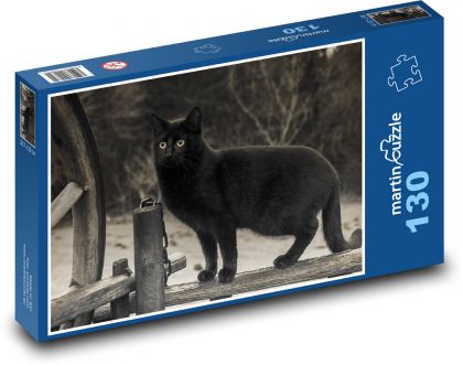 Černá kočka - Puzzle 130 dílků, rozměr 28,7x20 cm