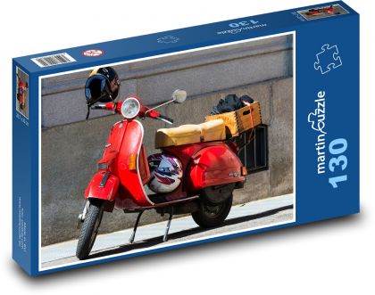 Kolobežka v meste - Puzzle 130 dielikov, rozmer 28,7x20 cm 