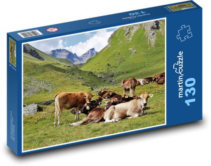 Alpy, zvířata - Puzzle 130 dílků, rozměr 28,7x20 cm