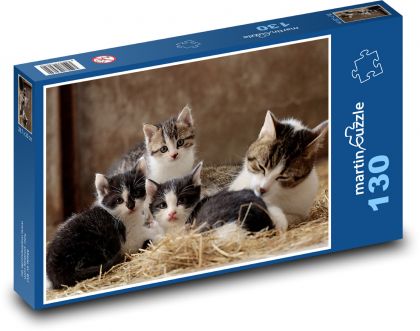 Mladé kočky - Puzzle 130 dílků, rozměr 28,7x20 cm