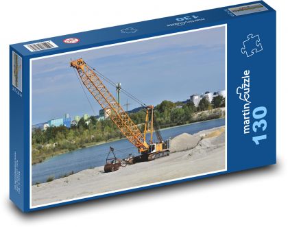 Koparka - dźwig - Puzzle 130 elementów, rozmiar 28,7x20 cm