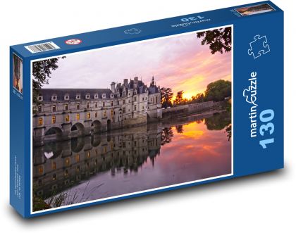 Francúzsko - Zámok Chenonceau - Puzzle 130 dielikov, rozmer 28,7x20 cm 