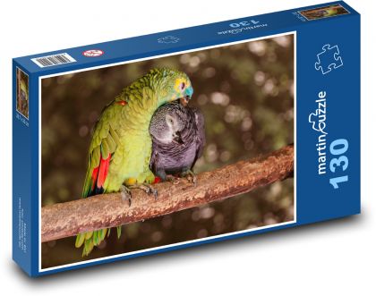 Zamilované papagáje - Puzzle 130 dielikov, rozmer 28,7x20 cm 